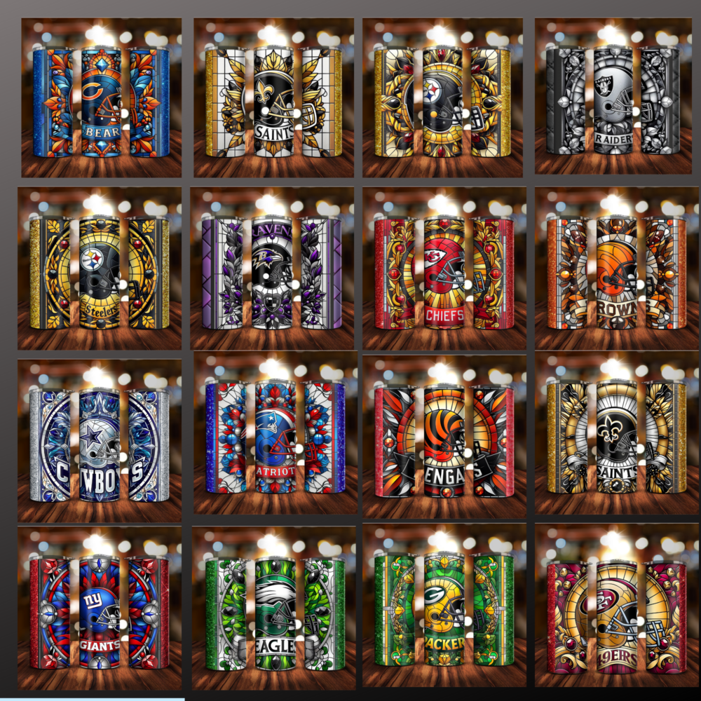 18 Football Sports, 20oz Tumbler Wrap Bundle png , Digital Download