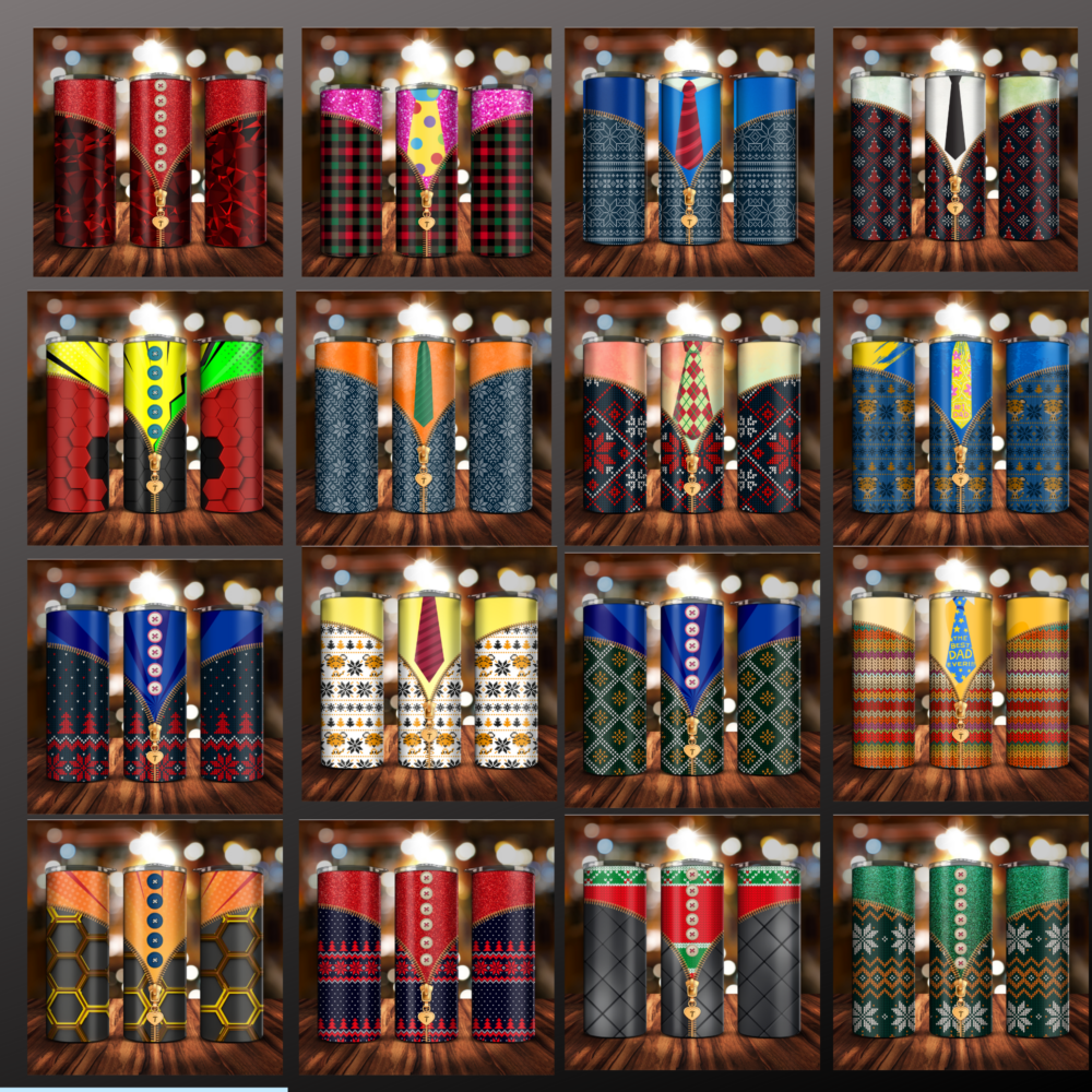 20 Tumbler with Zipper Bundle, 20 oz Skinny Tumbler Wrap, Instant Download