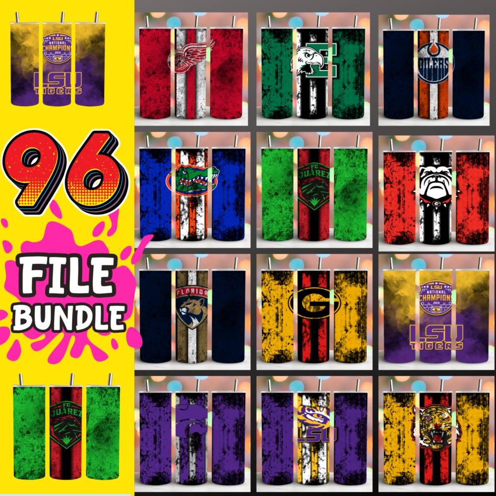 96 Diverse Sport Tumbler Wrap Bundle, Ultimate Tumbler Wrap Bundle, Digital Download