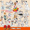 88 Clipart PNG,SVG, 101 Dalmations Disney Bundle, Movies Disney Clipart, Digital Download