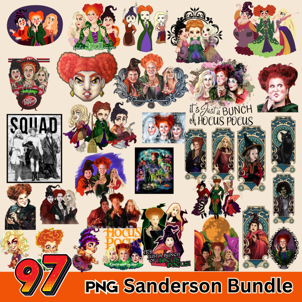 97 Sanderson Bundle, PNG Clipart Bundle, Horror PNG Digital Download