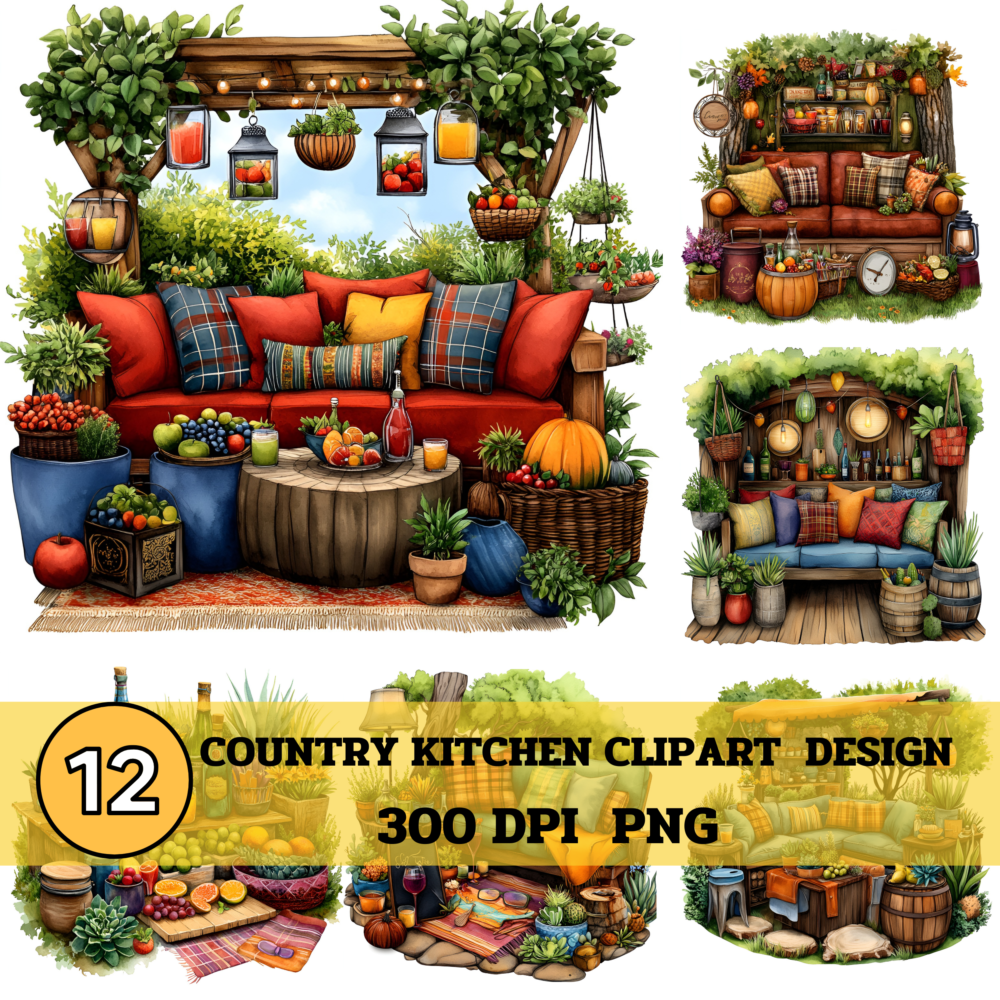 12 PNG  Lavish outdoor Clipart ,Watercolor Clipart,Clipart Collection