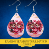 Valentine Teardrop Earring Template PNG, Instant Download