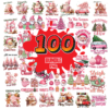 100 Pink christmas,Png File, Funny Kid Design,Printable tshirt, Digital Download,