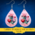 Valentine Teardrop Earring Template PNG, Instant Download